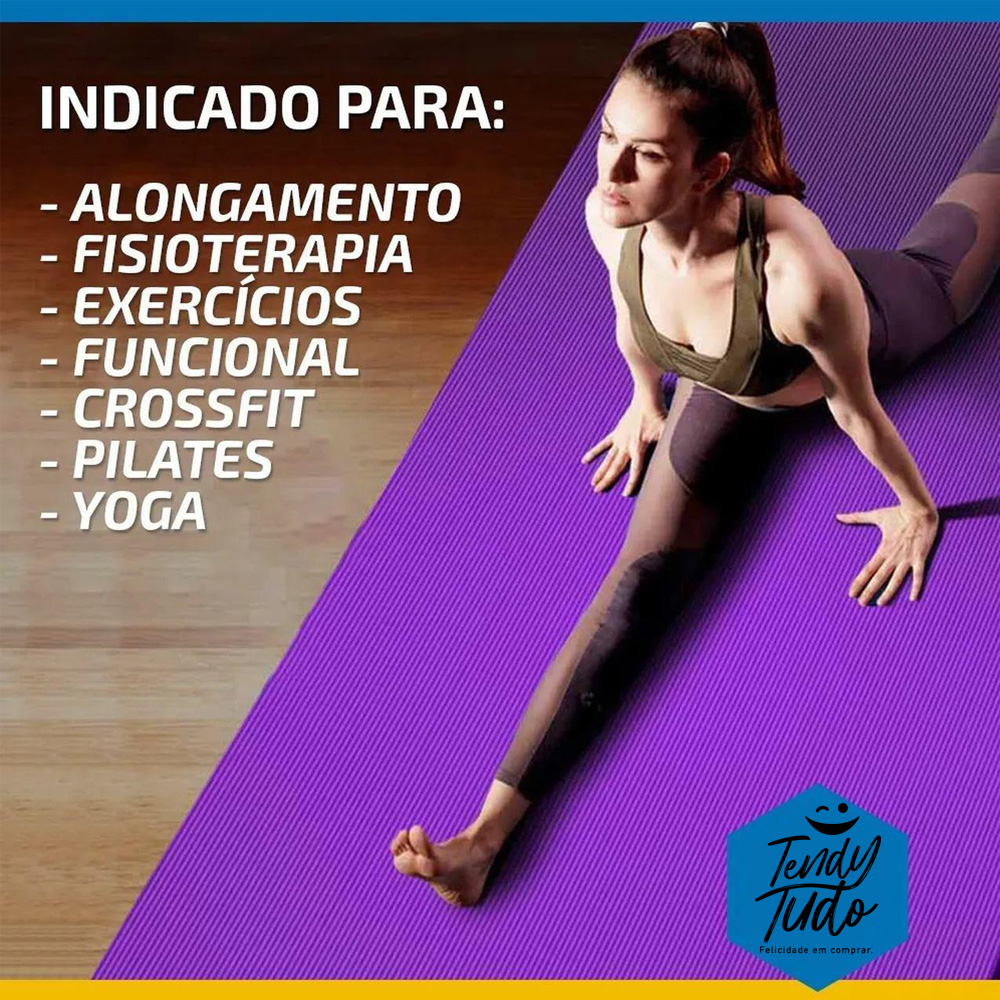 Tapete Yoga Tpe Mat Pilates Ginástica 183x61x0,8cm Com Bolsa – Tendytudo